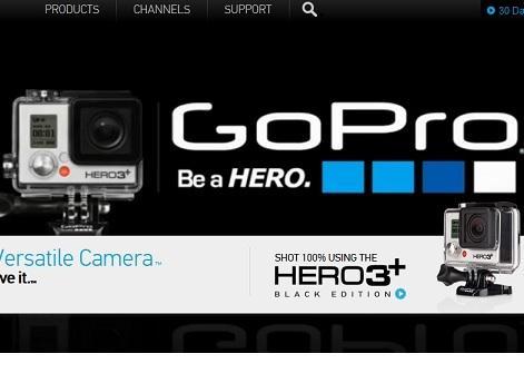 GoPro官網截圖。