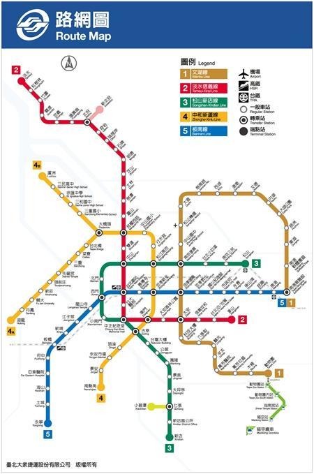 捷運松山線通車後台北捷運路線圖。(圖：台北市政府提供)