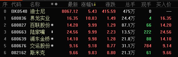 上海迪斯尼板塊