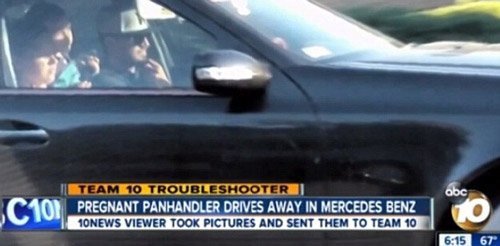 又震驚了，就是在加州聖迭戈，乞丐開奔馳數錢的視頻被曝光，民眾知道實情后十分憤怒。