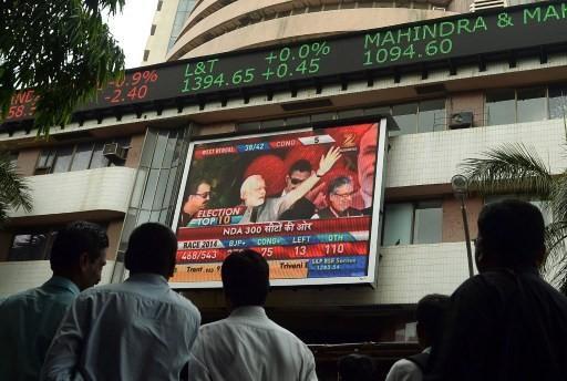 印度股市漲瘋了     (圖:AFP)