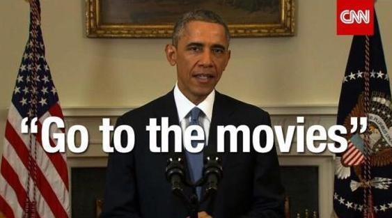 歐巴馬曾呼籲國人不要畏懼北韓的威脅，勇敢的去看電影