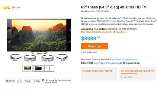 索尼65吋4K電視XBR-65X900A。(圖：官網)