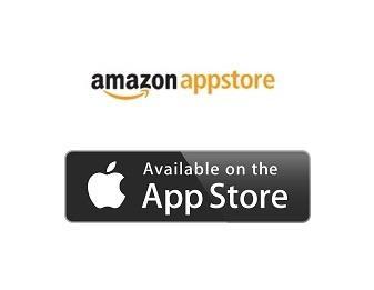 亞馬遜Appstore和蘋果App Store商標。