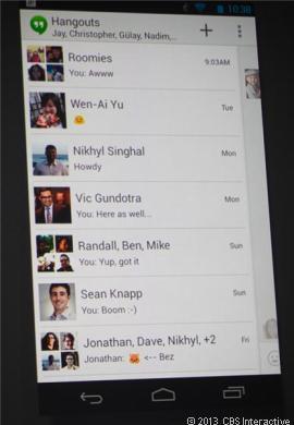 Google+ Hangouts介面。(圖：CNET)