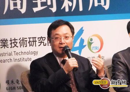 碩禾董事長陳繼仁對歐盟市場變化提出看法。(鉅亨網記者尹慧中攝)
