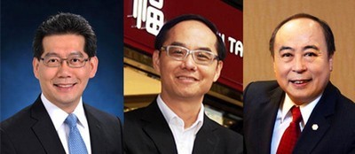 (左起) 香港特別行政區商務及經濟發展局局長蘇錦樑先生、周大福珠寶集團有限公司董事總經理黃紹基先生、六福集團主席及行政總裁黃偉常先生