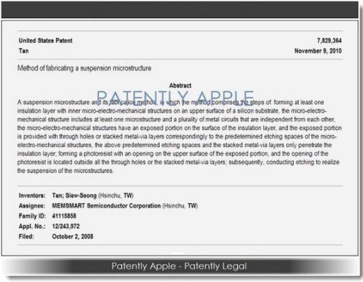微智控訴蘋果侵犯「懸浮微結構技術」專利。(圖：Patently Apple)