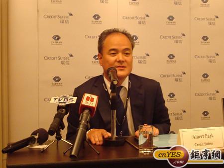 瑞信亞太區現貨銷售部門董事總經理Albert Park表示，預期未來12個月台股將表現非常好。(鉅亨網記者黃佩珊攝)