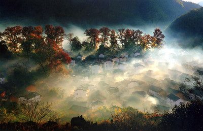 中國最美的鄉村婺源，石城秋景