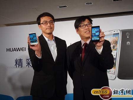 華為台灣總代理訊崴副總經理謝明宏表示，目前台灣市占率約為2％，希望明年能超過5%。(鉅亨網記者黃佩珊攝)