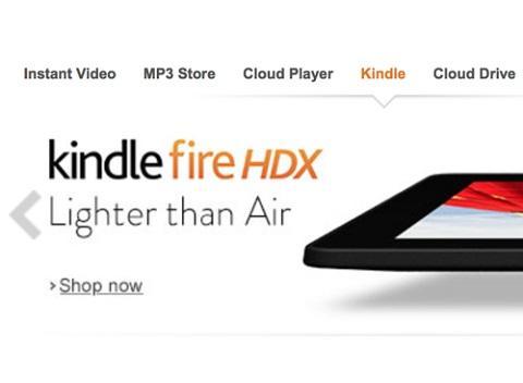 亞馬遜官網稱Kindle Fire HDX比Air輕薄。