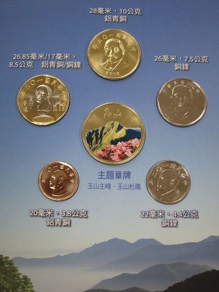 「台灣國家公園采風系列-玉山國家公園」平鑄套幣。(圖：央行提供)