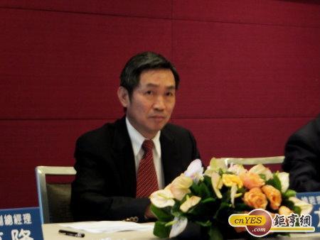 世界先進今天舉辦法說；圖為總經理方略。(鉅亨網記者尹慧中攝)