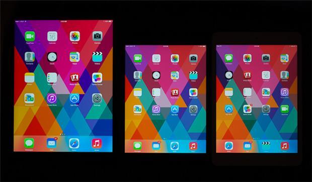 由左至右：iPad Air、Retina iPad mini及iPad mini。(圖: