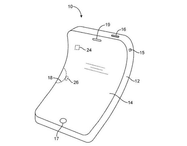 新專利揭示蘋果彈性手機和智慧型眼鏡。(圖：取自美國專利商標局)