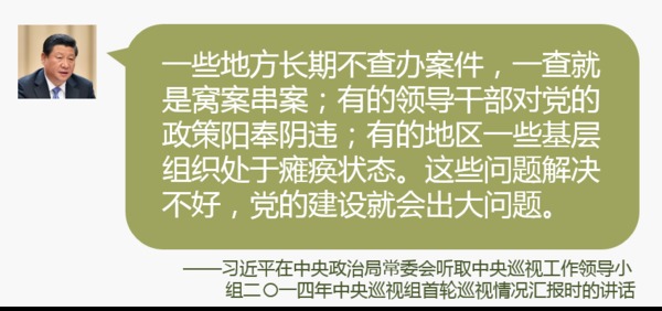 有的黨組織沒有把黨要管黨、從嚴治黨的政治責任擔當起來，黨員領導干部黨的觀念淡薄，組織渙散、紀律松弛。一些地方長期不查辦案件，一查就是窩案串案；有的領導干部對黨的政策陽奉陰違；有的地區一些基層組織處於癱瘓狀態。這些問題解決不好，黨的建設就會出大問題。在貫徹三中全會精神的情況下，在開展黨的群眾路線教育實踐活動的情況下，要三令五申，明確“一崗雙責”，樹立黨的觀念。