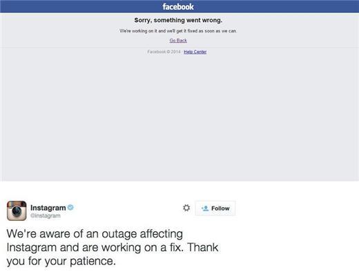 Facebook 和 Instagram今(27)日連線中斷