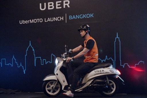 Uber 在曼谷推出機車服務，未來也將推廣至其他城市。 (圖:AFP)