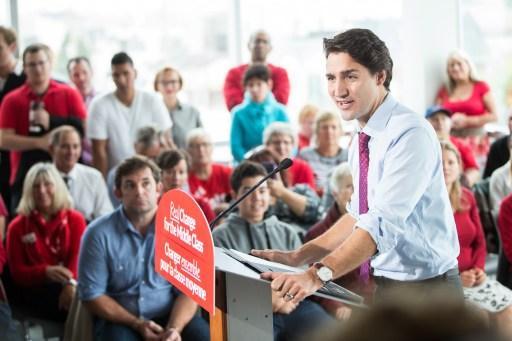 目前聲勢最高的加拿大自由黨黨魁 Justin Trudeau (圖:AFP)