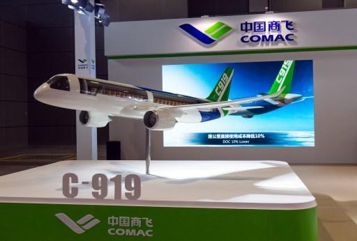 中國自製客機C919(圖：AFP)