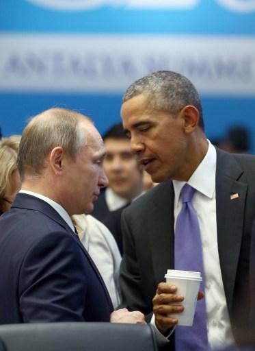 普丁歐巴馬會面(圖:AFP)