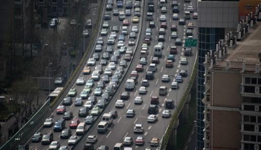 上海的塞車景象(圖:AFP)