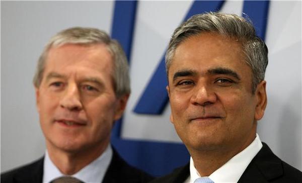 德意志銀行共同執行長 Anshu Jain (右)、Jürgen Fitschen (左) 。 (圖:AFP)