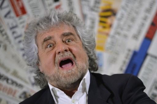 意大利反撙節五星運動領袖Beppe Grillo(圖：AFP)