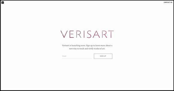 Verisart網站蓄勢待發      (取自其網頁首頁)