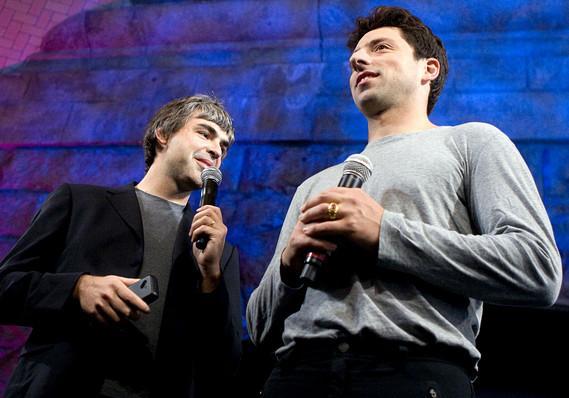 Google 共同創辦人 Larry Page (左) 和 Sergey Brin