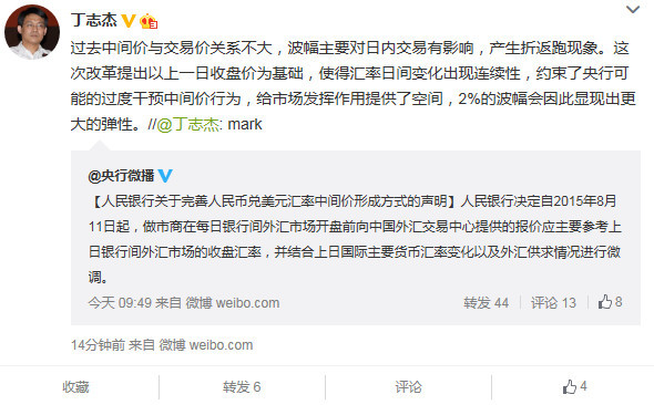丁志杰：改革可約束央行過度干預中間價行為