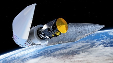 圖1發射升空后，整流罩拋離，“ExoMars”探測器開始脫離火箭獨立工作