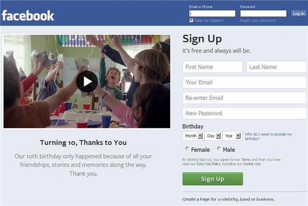 臉書歡慶10歲生日