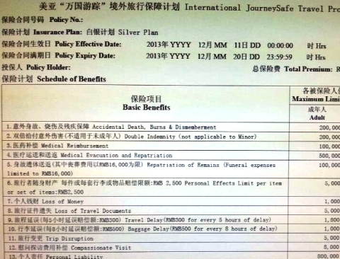保障面面俱到的境外旅行保險