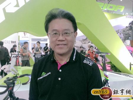 美利達董事長曾崧柱表示，美利達有很多客戶和廠商也都擠不進自行車展。(鉅亨網記者黃佩珊攝)