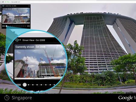 Google最新推出的「街景時光機」(Time Machine)，讓使用者可以突破時空限制、自由在街景服務中穿梭並見證全球50多國城市的發展過程。(圖：Google提供)
