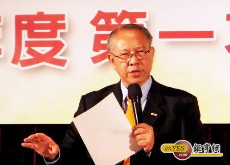 上銀董事長卓永財今表示Q2有望比Q1好。(鉅亨網記者尹慧中攝)