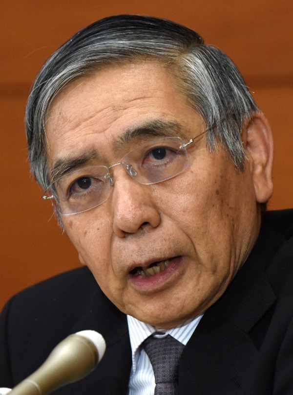 日本央行總裁黑田東彥。(來源：AFP)