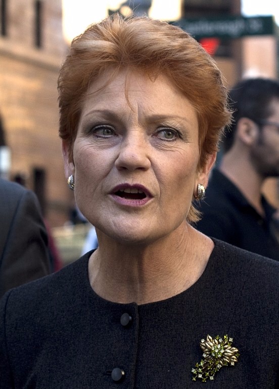 單一民族黨前國會議員漢森(Pauline Hanson)，預料可在昆士蘭省贏得參院議席，闊別18年後重返國會。  (圖：AFP)