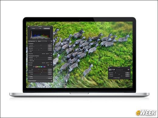 蘋果配備視網膜螢幕的MacBook Pro筆電。(圖：eWeek)