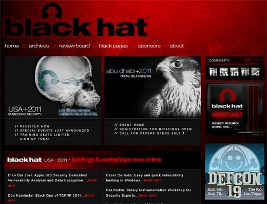 資訊安全網站黑帽(Black Hat)首頁。