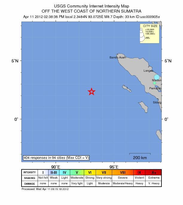 印尼外海傳8.7級地震 發布海嘯警報