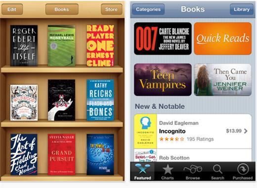 蘋果iBookStore讓出版商自行放上書籍與訂價，收費方式比照App Store