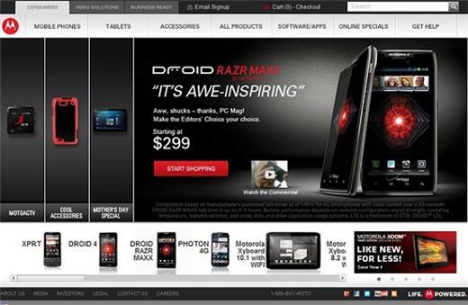 摩托羅拉移動官網。