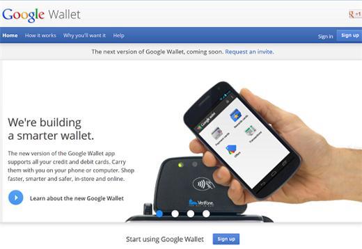 Google虛擬帳戶付費 Google Wallet 服務首頁。