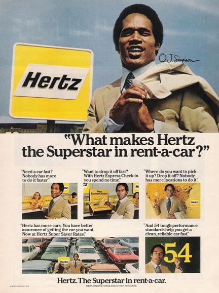 O.J. Simpson 代言 Hertz，災難一場