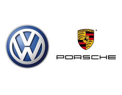 福斯汽車和保時捷商標。