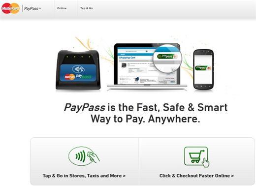 萬事達卡PayPass服務介紹官網。
