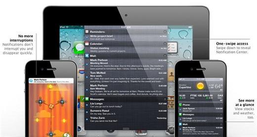 蘋果iOS 5的通知中心頁面。(圖：AppleInsider)